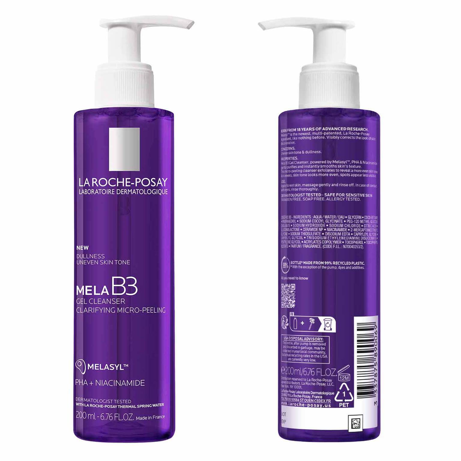 mela-b3-facial-gel-cleanser-with-melasyltm-niacinamide-e9 7_LaRochePosay-Product-MelaB3-MelaB3Cleanser-200ml-03337875890069-Back Packshot_REV.jpg